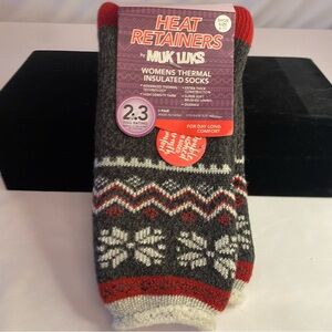 NWT women’s thermal insulated socks by Muk Luks shoe size 6 to 11 multicolor